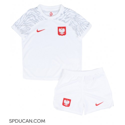 Dječji Nogometni Dres Poljska Domaci SP 2022 Kratak Rukav (+ Kratke hlače)
